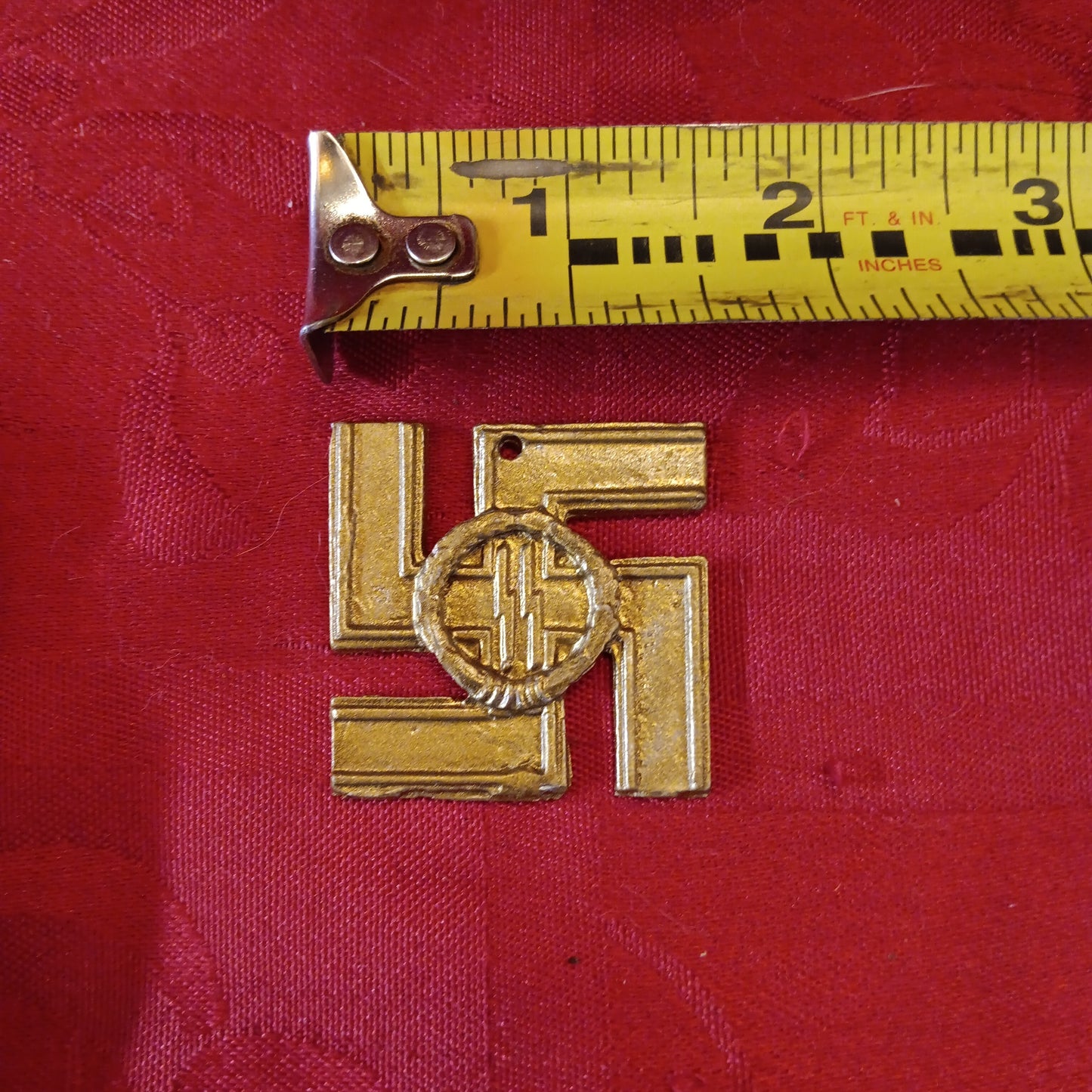 Lead WWII Natzi Swastika Pin / Pendant Badge-Jantiques LLC.