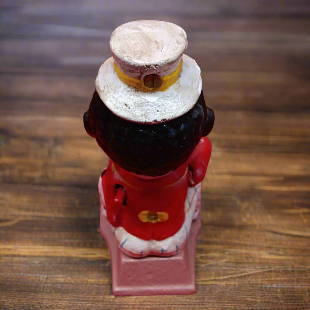 Cast Iron Mechanical Bank - Americana Top Hat Man Marble Game-Jantiques LLC.