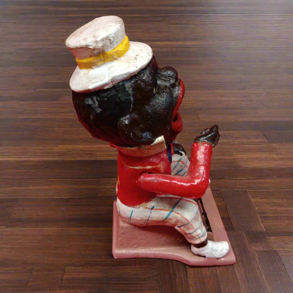 Cast Iron Mechanical Bank - Americana Top Hat Man Marble Game-Jantiques LLC.