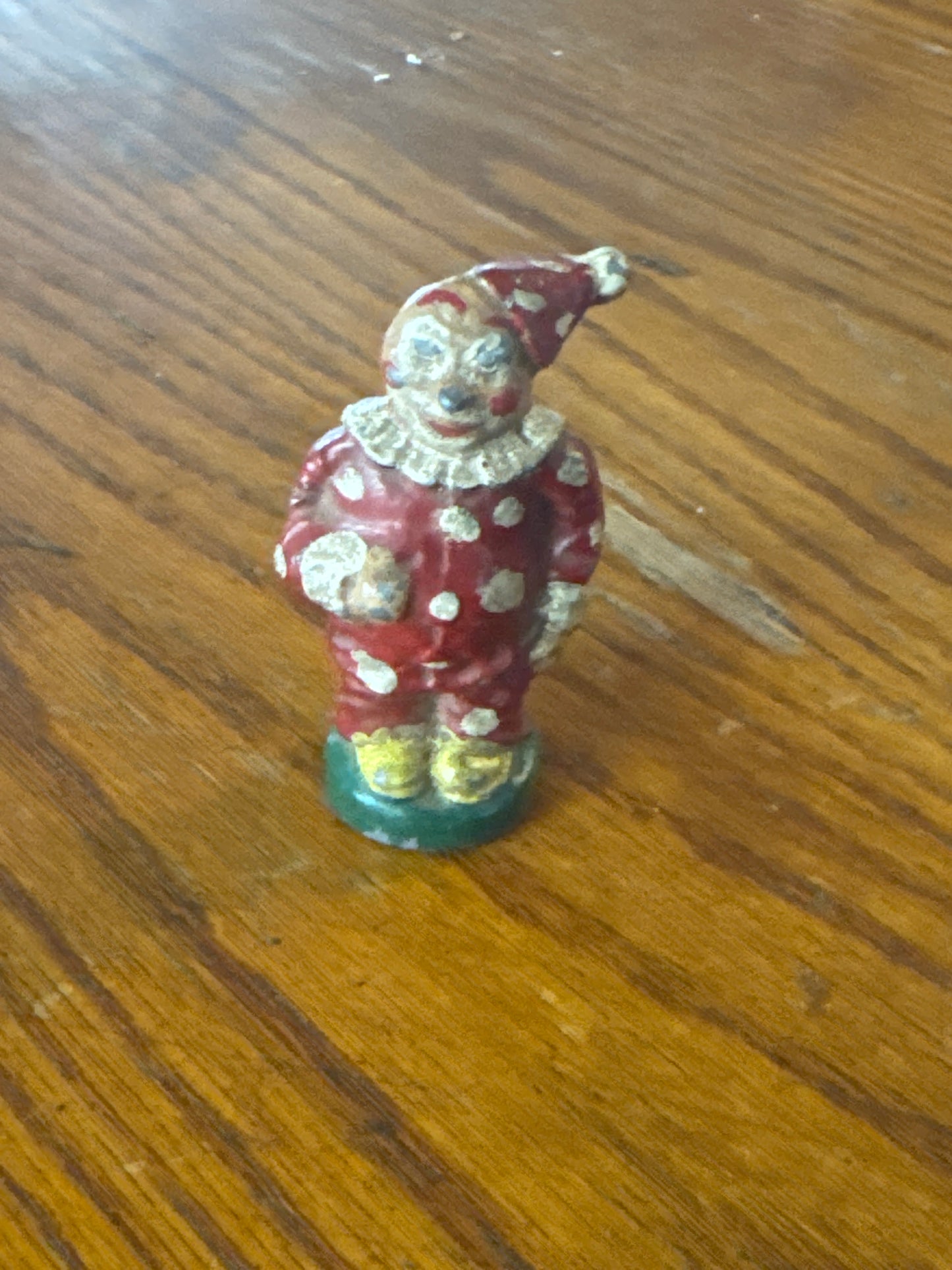 Solid Lead Red Clown Statue