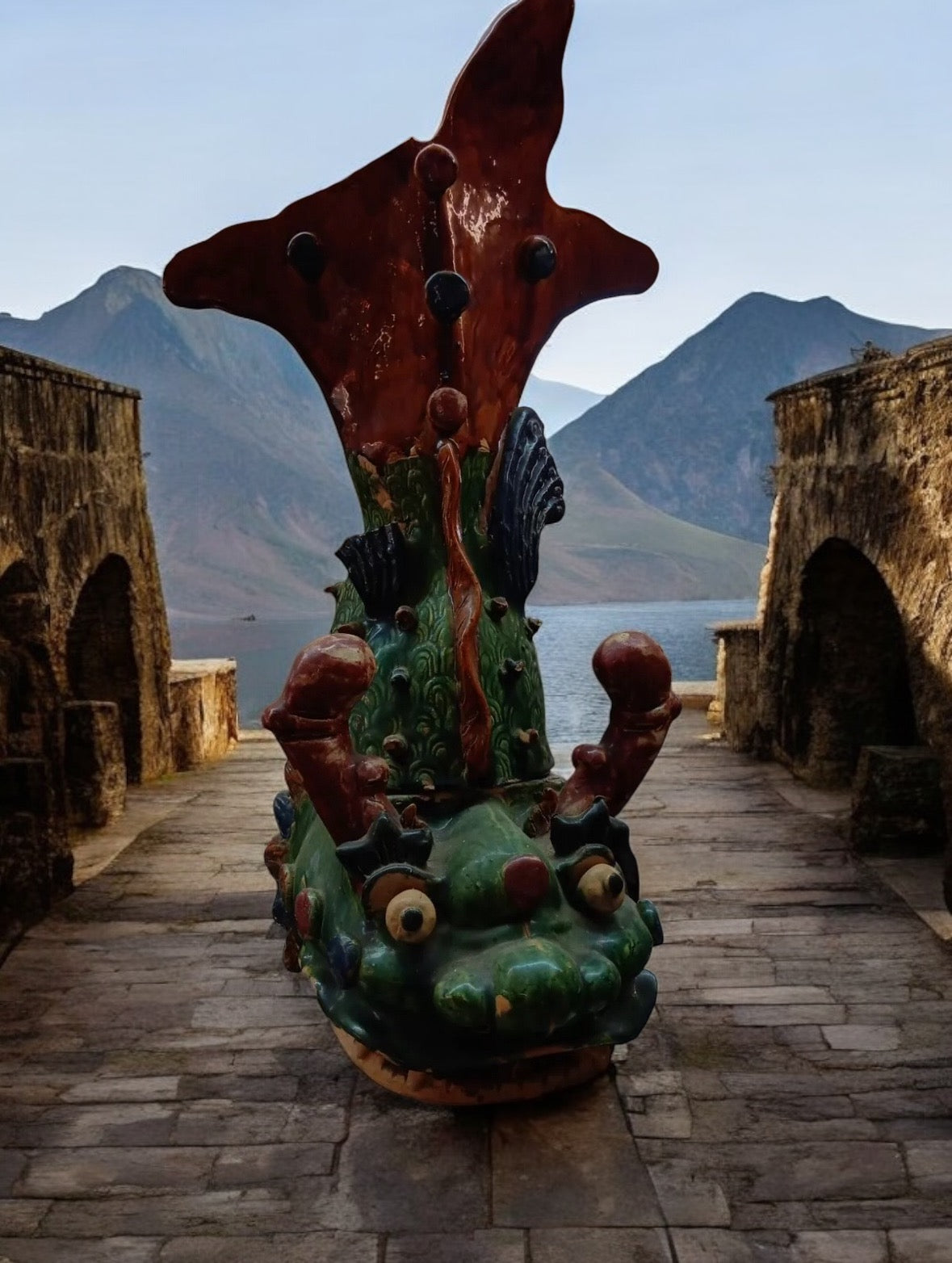 Majolica Foo Fish Sculptures-Jantiques LLC.