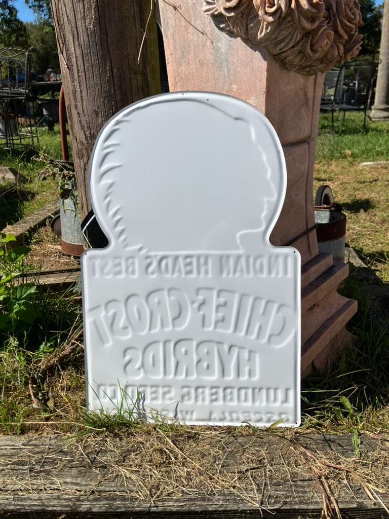 Vintage-Style Lundberg Seed Co. Chief-Crost Hybrids sign