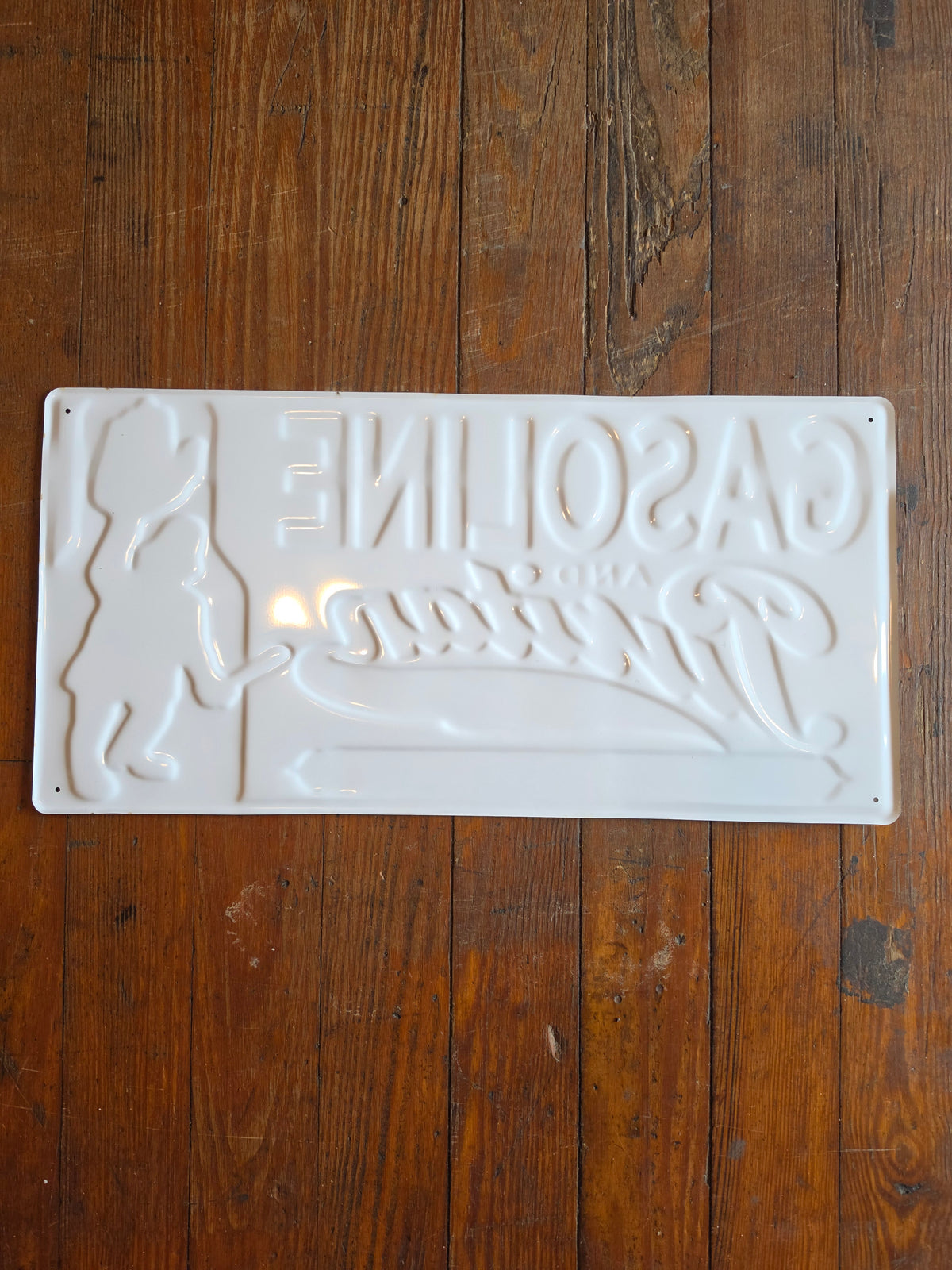 Gasoline and Puritan motor oils metal sign