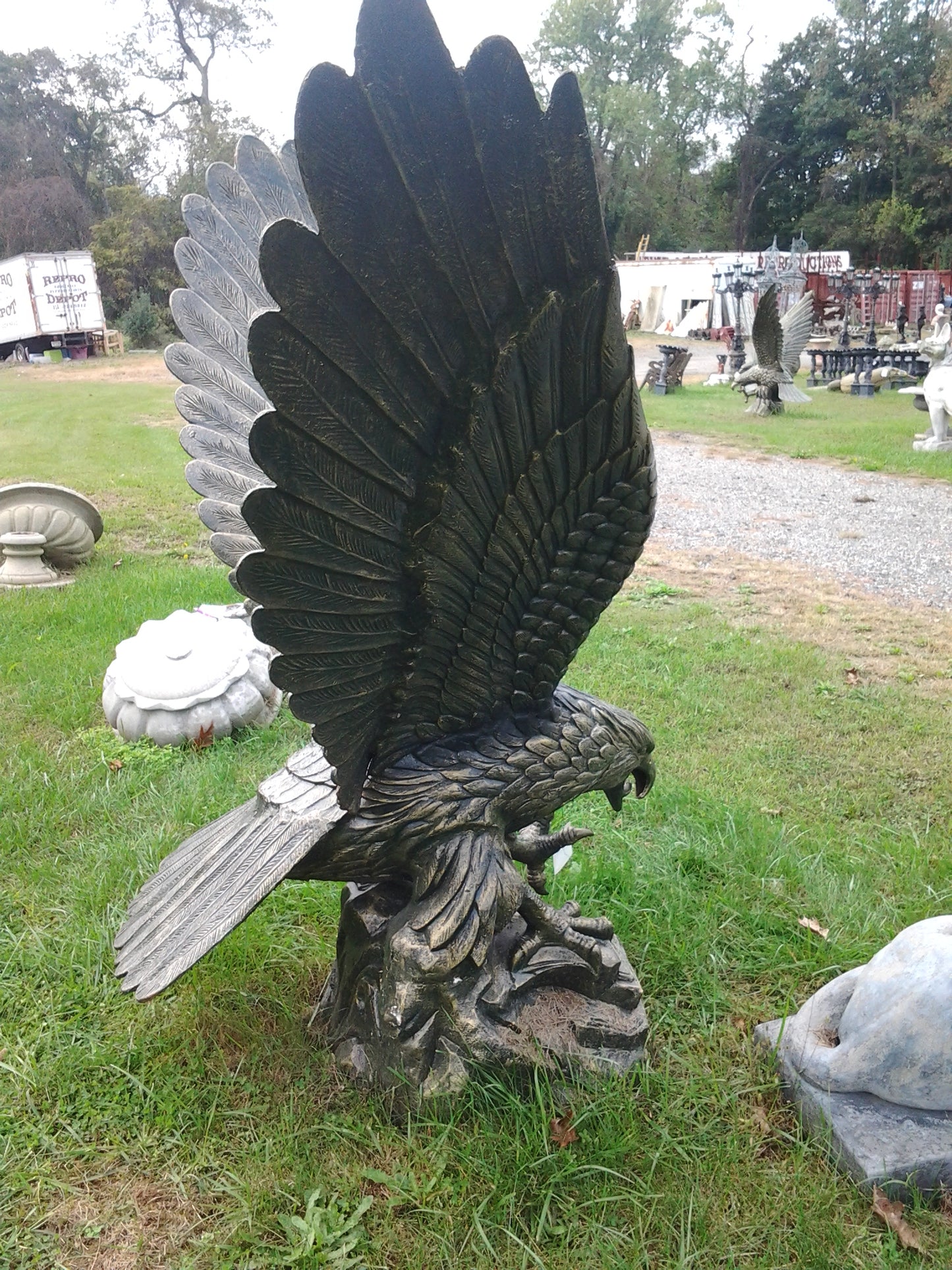 Cast Iron Statue - Iron Eagle-Jantiques LLC.