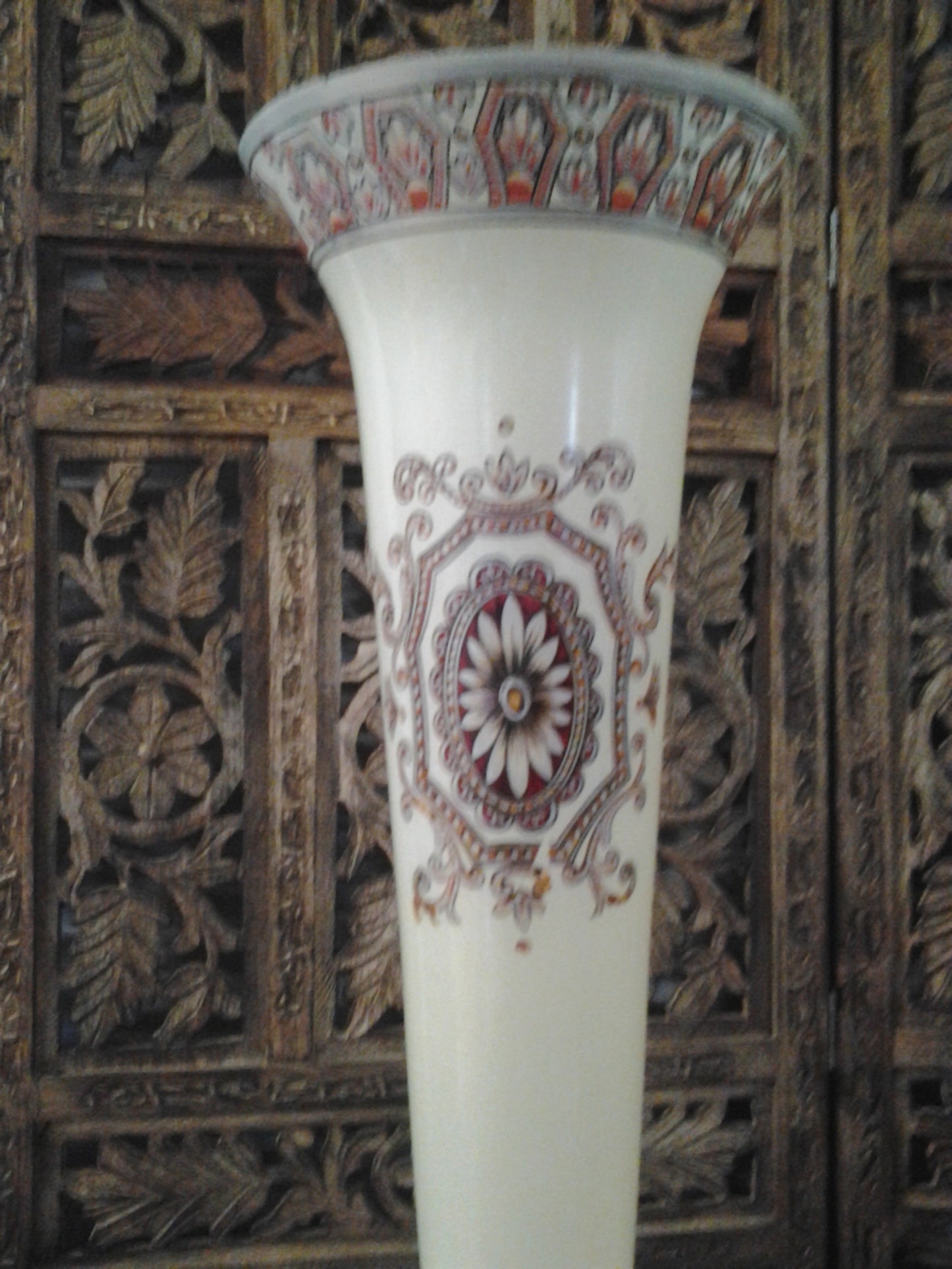 Moser Glass - Pair of Cream White Vase Shape-Jantiques LLC.
