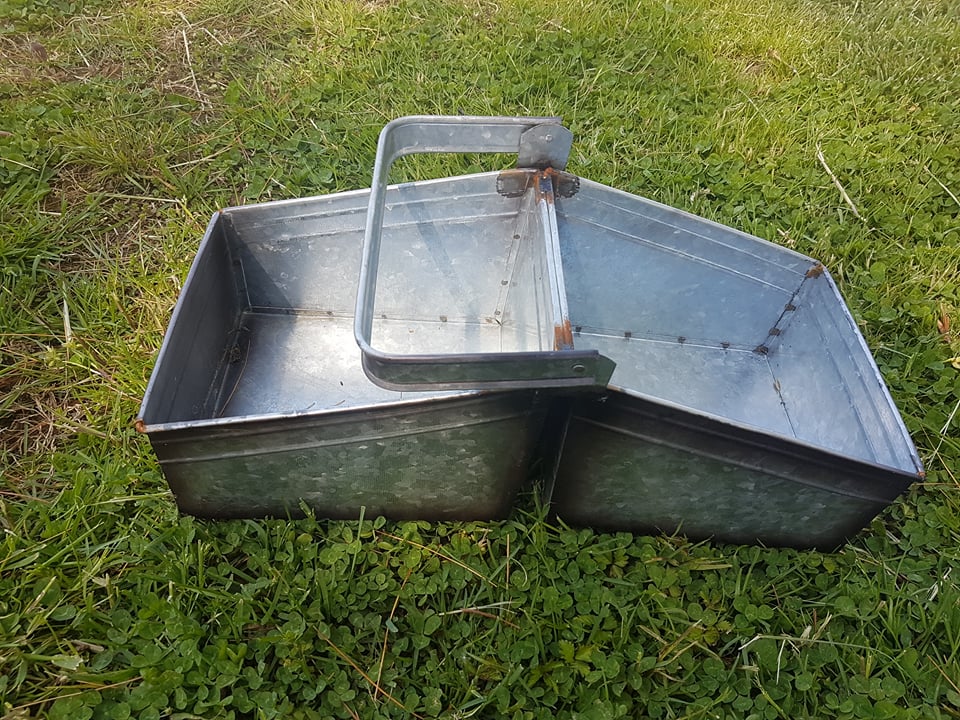 Tin - Galvanized Metal Basket with Handle-Jantiques LLC.