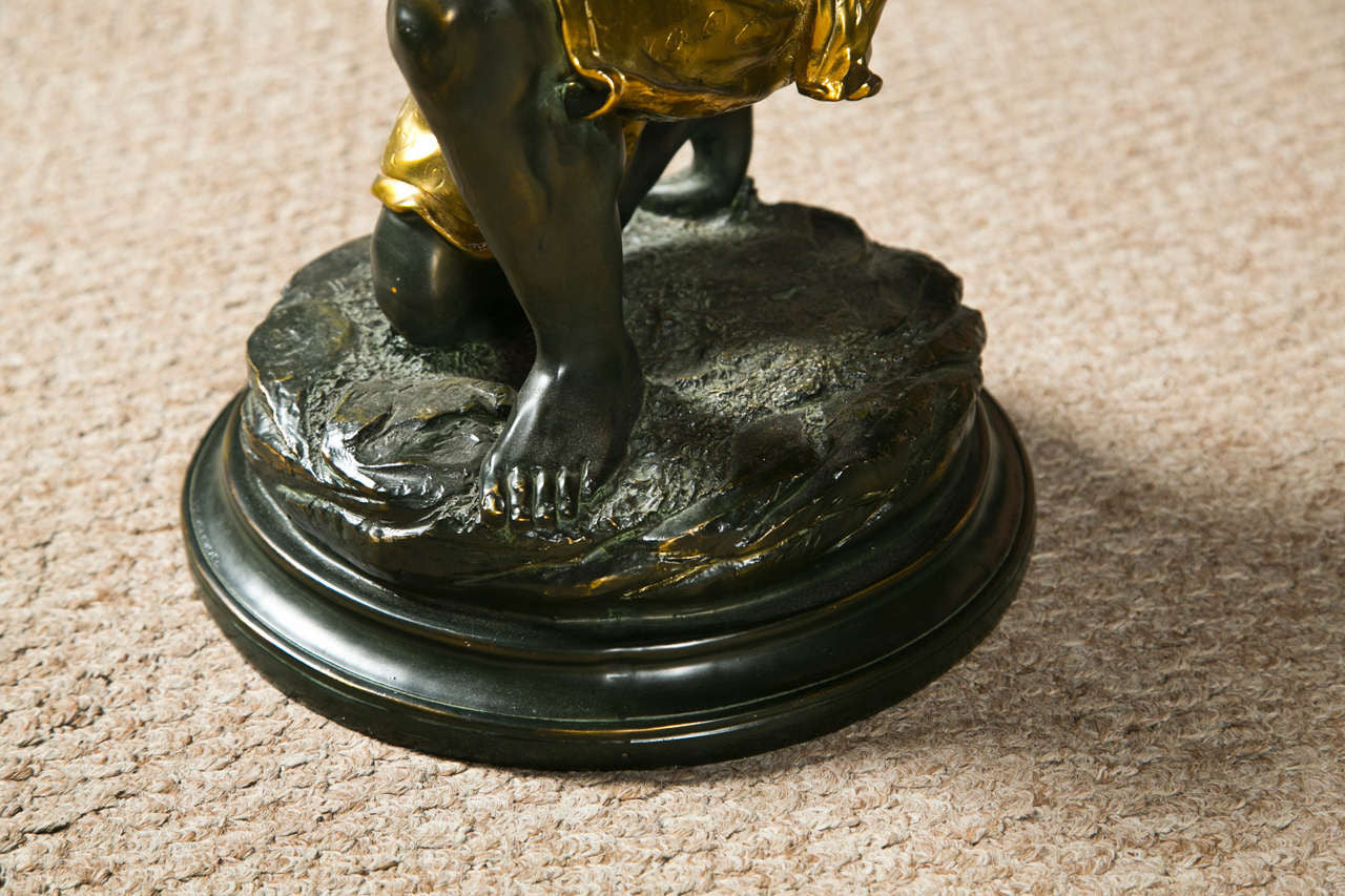 Mirror Top Table - Blackamoor Kneeling Nubian Man-Jantiques LLC.