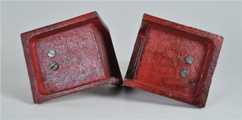 Bookends - Cast Iron Pair White Vintage Bulldog-Jantiques LLC.