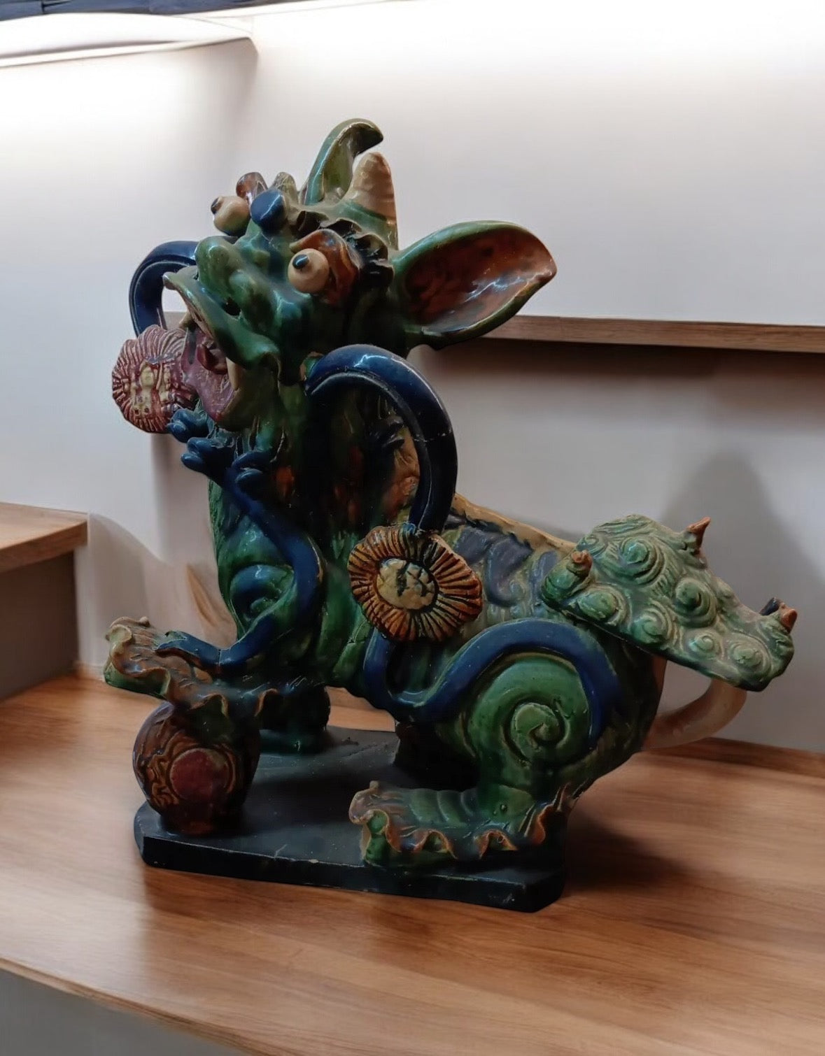 Majolica Foo Dog Sculptures-Jantiques LLC.