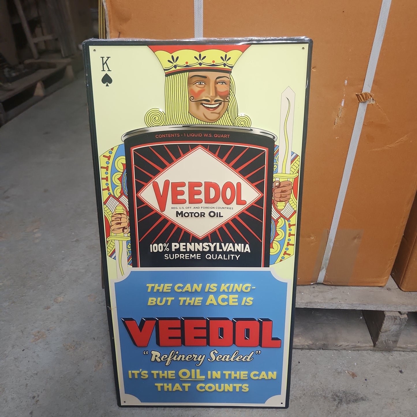 Veedol motor oil automotive advertising sign-Jantiques LLC.