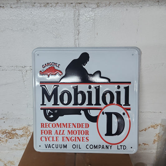 Mobiloil D Automotive Advertising Sign-Jantiques LLC.