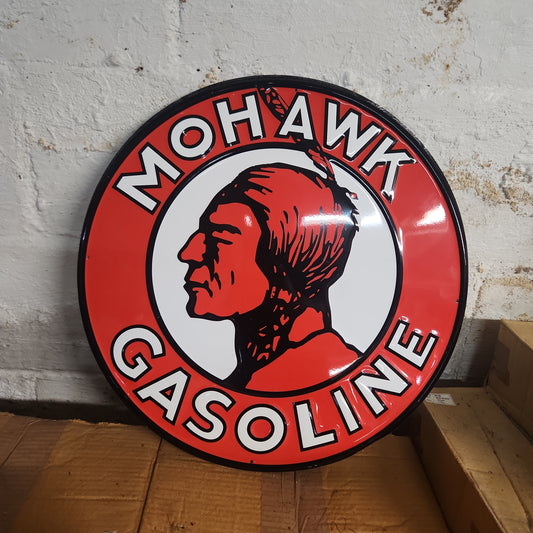 Mohawk gasoline automotive advertising sign-Jantiques LLC.