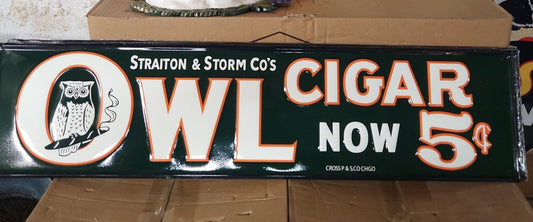 Owl cigar advertising sign-Jantiques LLC.