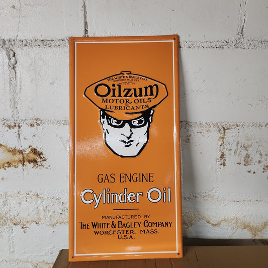 Oilzum cylinder automotive advertising sign-Jantiques LLC.