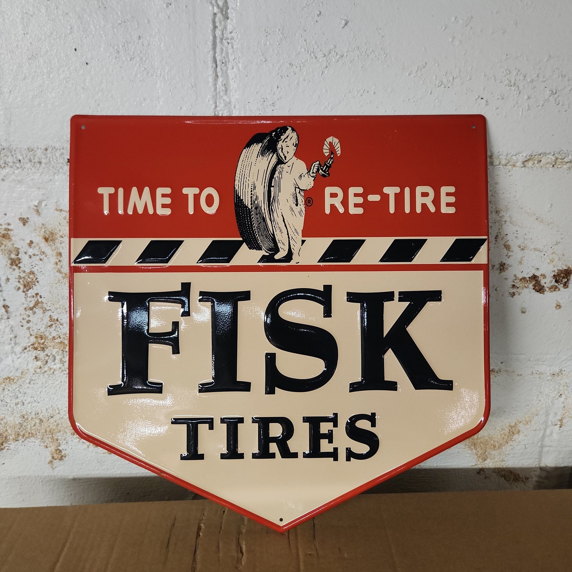 Fisk tires automotive advertising sign-Jantiques LLC.