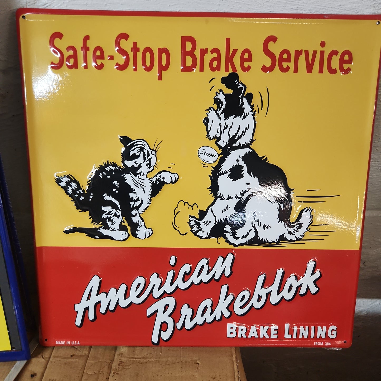 American brakeblok automotive advertising sign-Jantiques LLC.