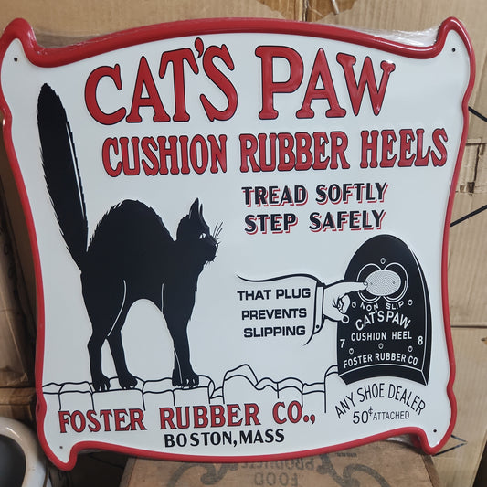 Cats paw rubber advertising sign-Jantiques LLC.