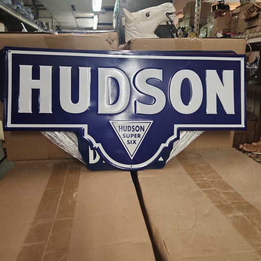 Hudson super six automotive advertising sign-Jantiques LLC.