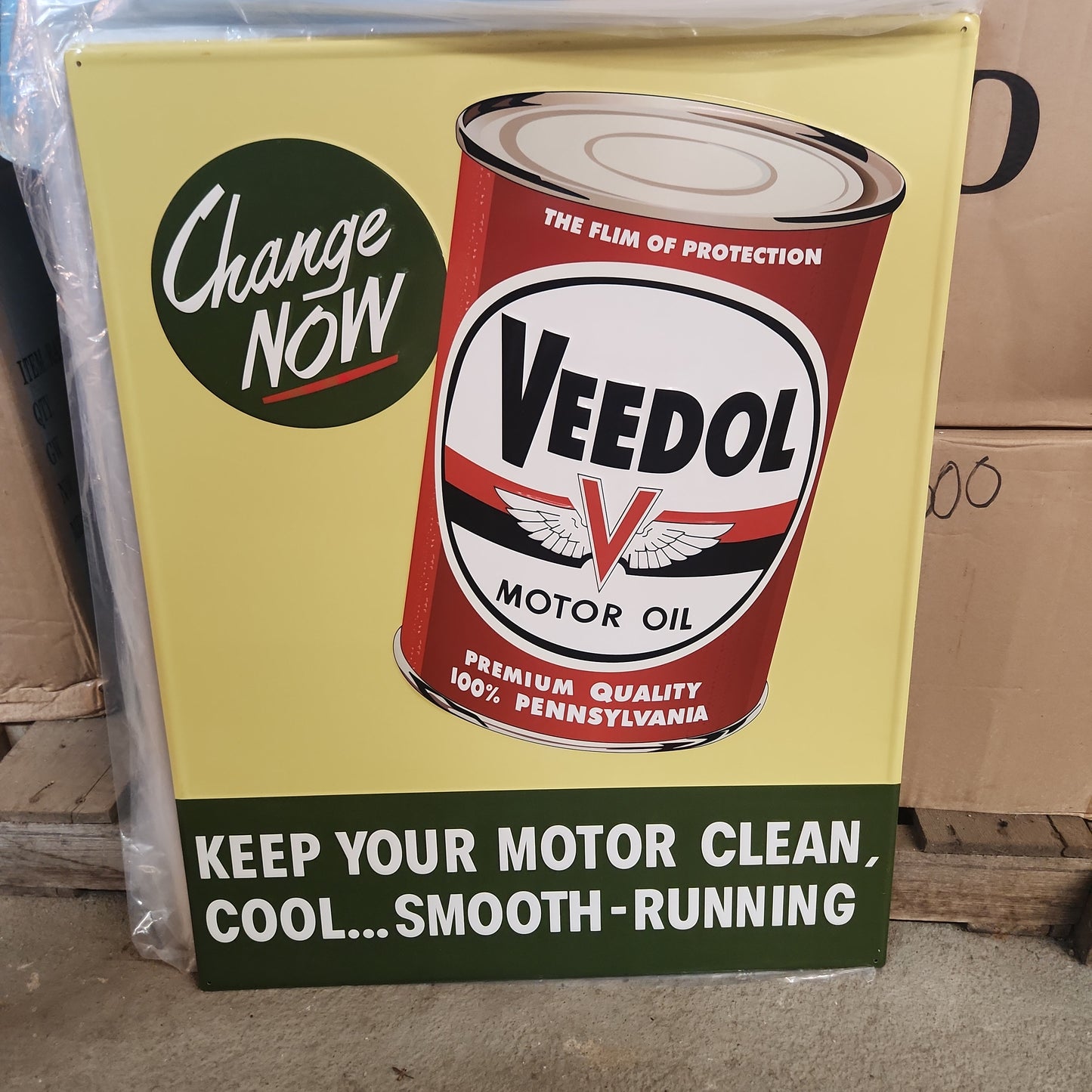 Veedol big motor oil automotive advertising sign-Jantiques LLC.