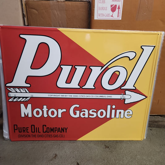 Purol motor large automotive advertising sign-Jantiques LLC.