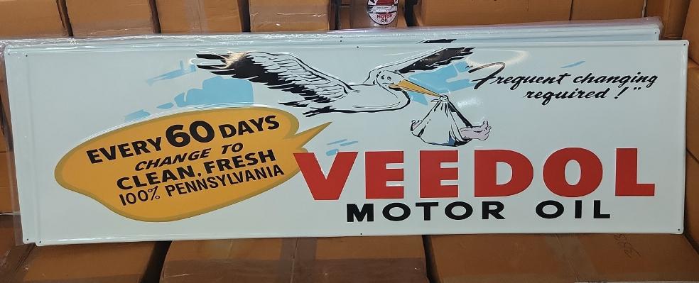 Veedol motor oil long automotive advertising sign-Jantiques LLC.