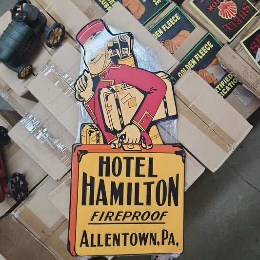 Hotel hamilton advertising sign-Jantiques LLC.