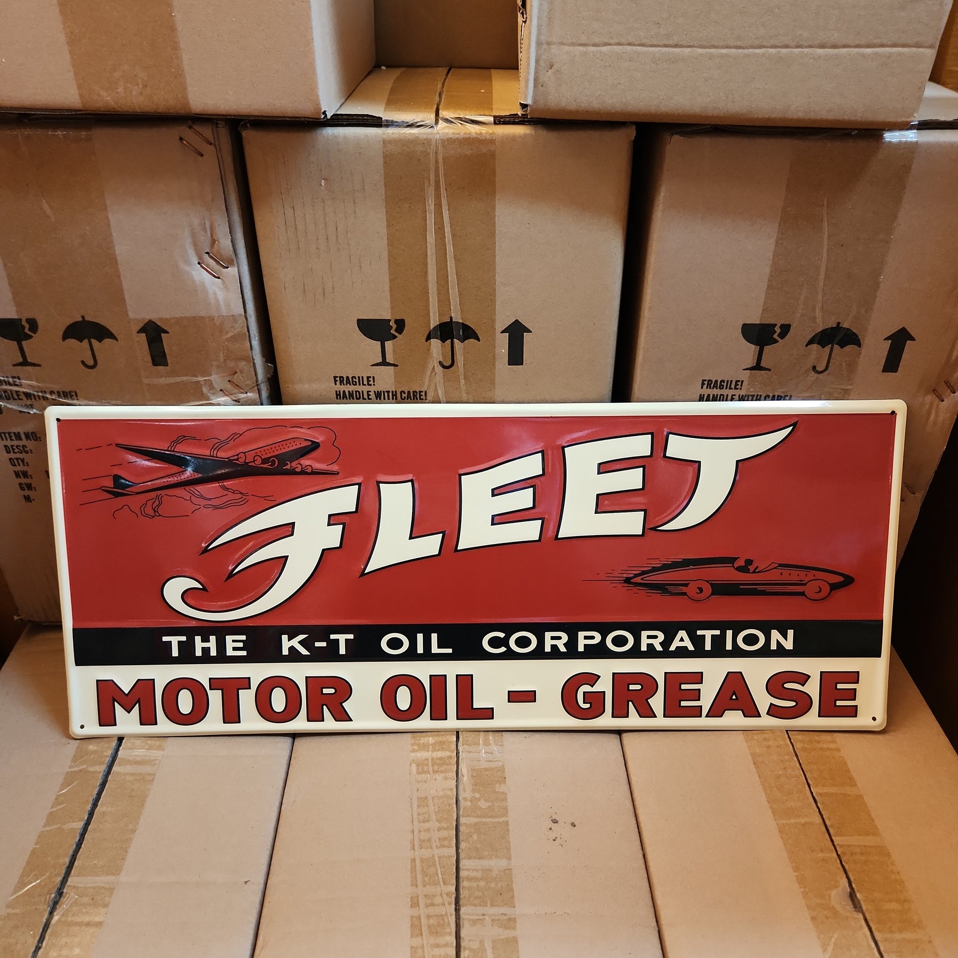 Fleet Motor Oil Automotive Advertising Sign-Jantiques LLC.