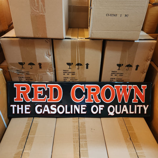 Red crown Gasoline Automotive Advertising Sign-Jantiques LLC.