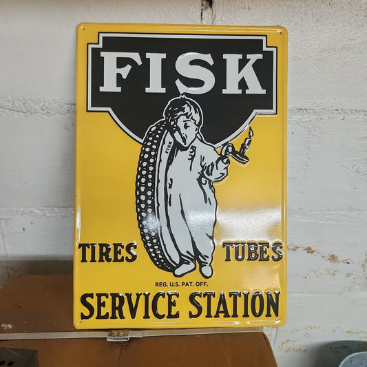 Fisk service station automotive advertising sign-Jantiques LLC.