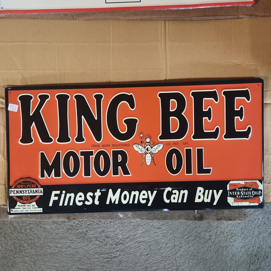 King Bee motor oil automotive advertising sign-Jantiques LLC.