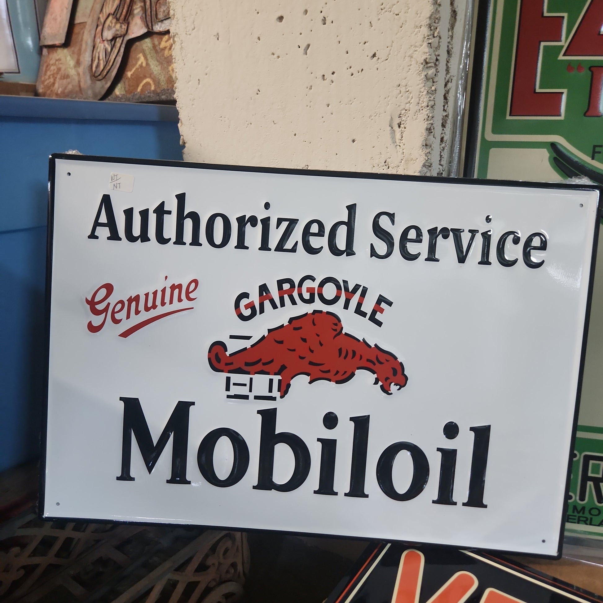 Mobiloil gargoyle Automotive Advertising sign-Jantiques LLC.