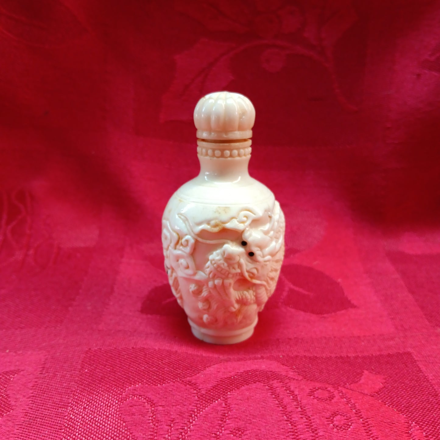 Handcarved bone snuff bottle-Jantiques LLC.