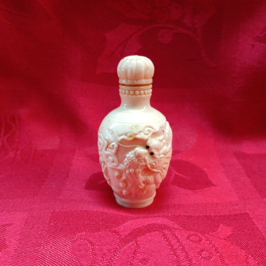 Handcarved bone snuff bottle-Jantiques LLC.