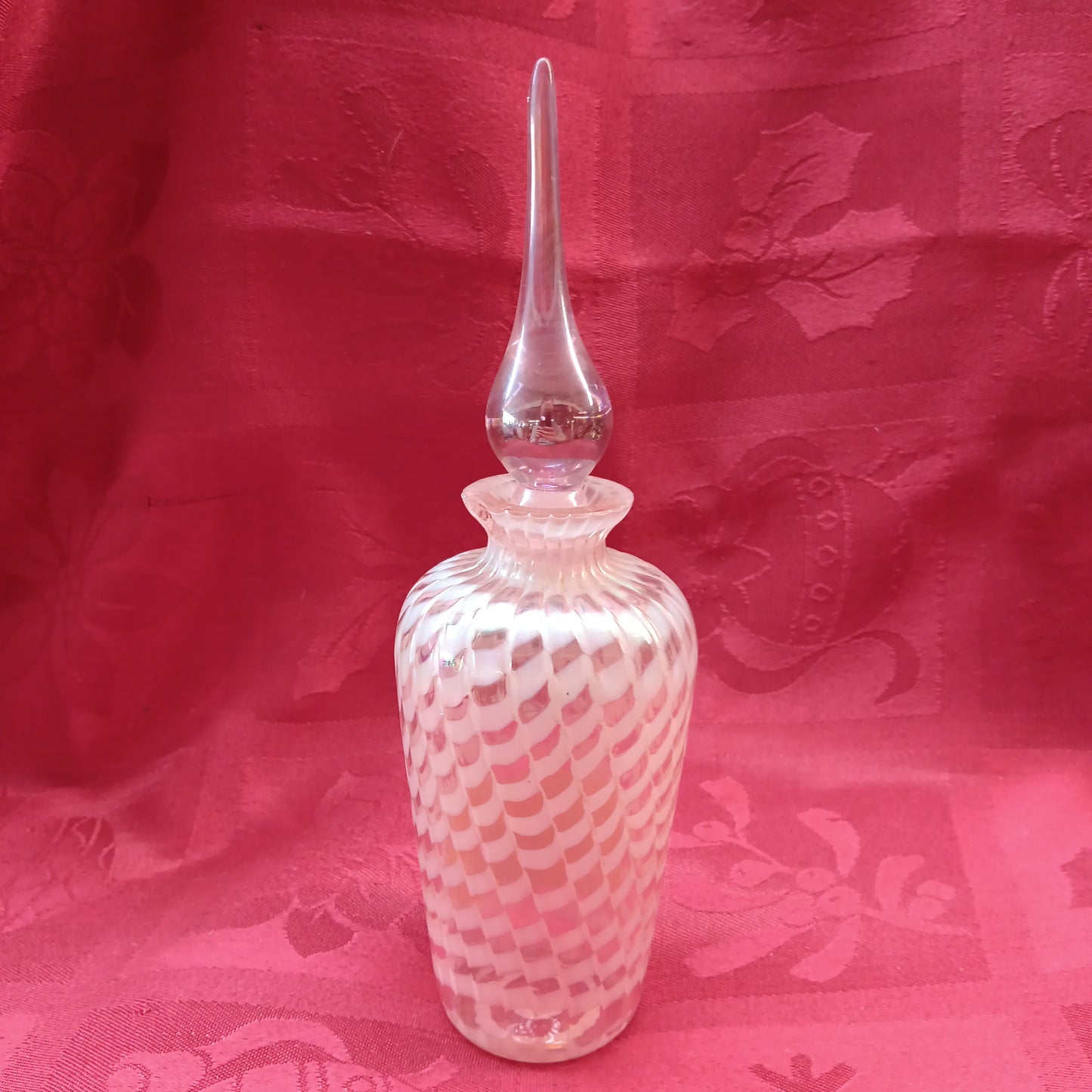 Glass Bottle - Pink Perfume Bottle with Stopper-Jantiques LLC.