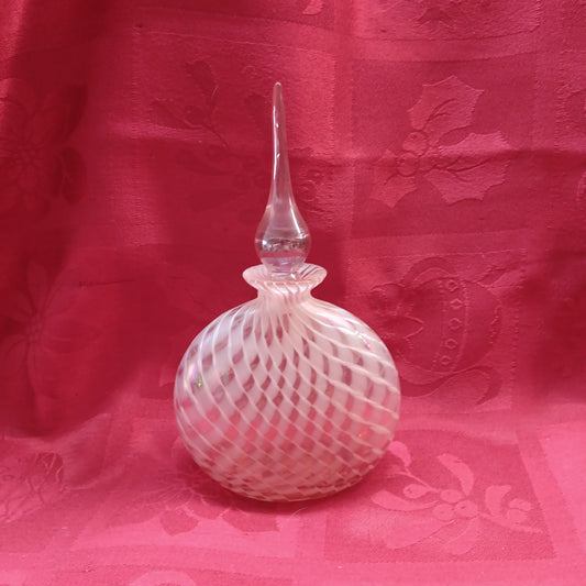 Glass Bottle - Pink Perfume Bottle with Stopper-Jantiques LLC.