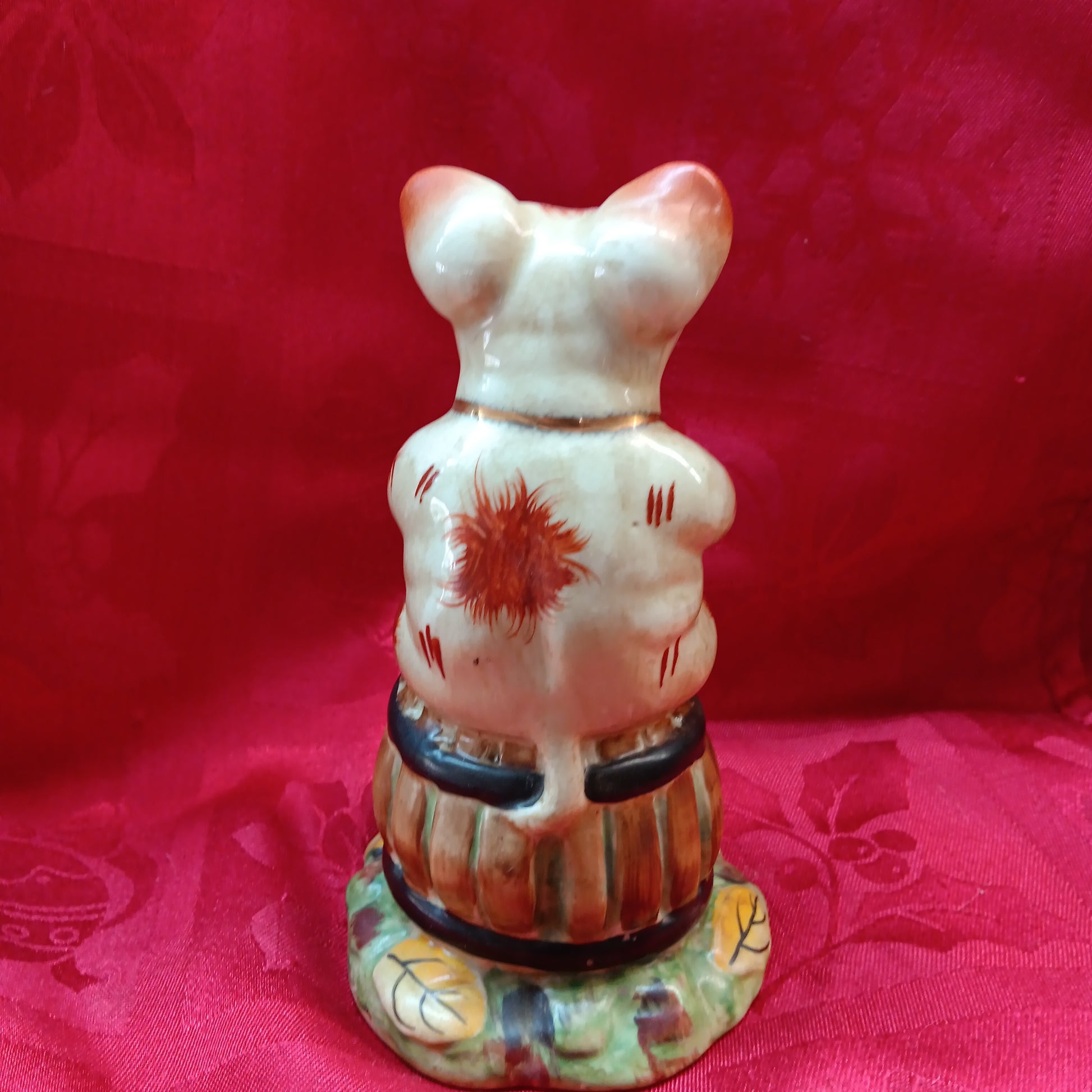 Staffordshire majolica musical pig playing cymbals-Jantiques LLC.