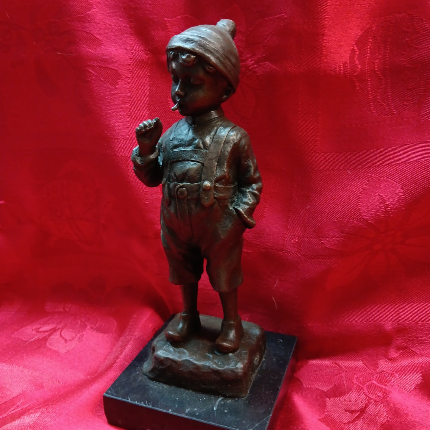 J. Schmidt-Felling "Le Petit Fumeur" Bronze Statue-Jantiques LLC.