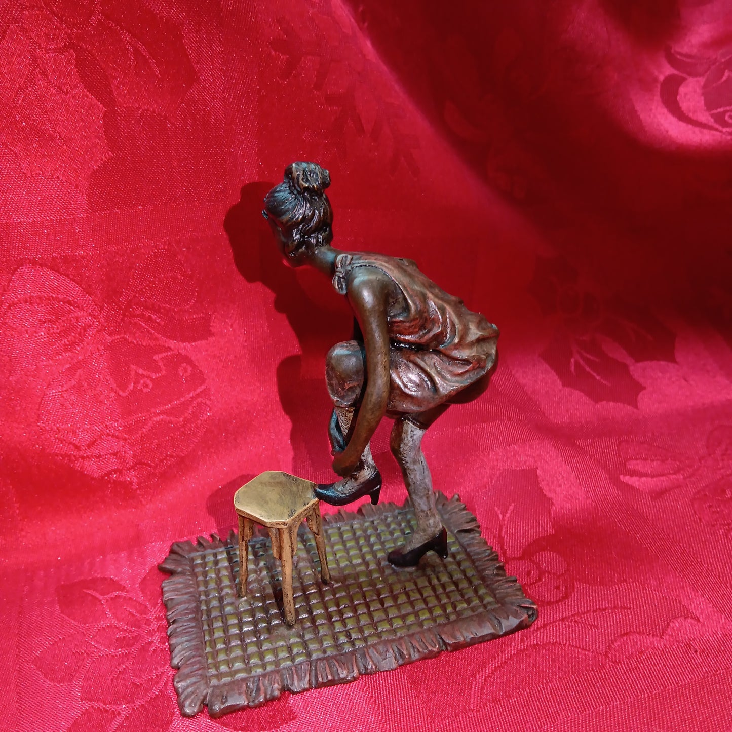 Franz Bergman Vienne Bronze Sexy Women in Dress statue-Jantiques LLC.