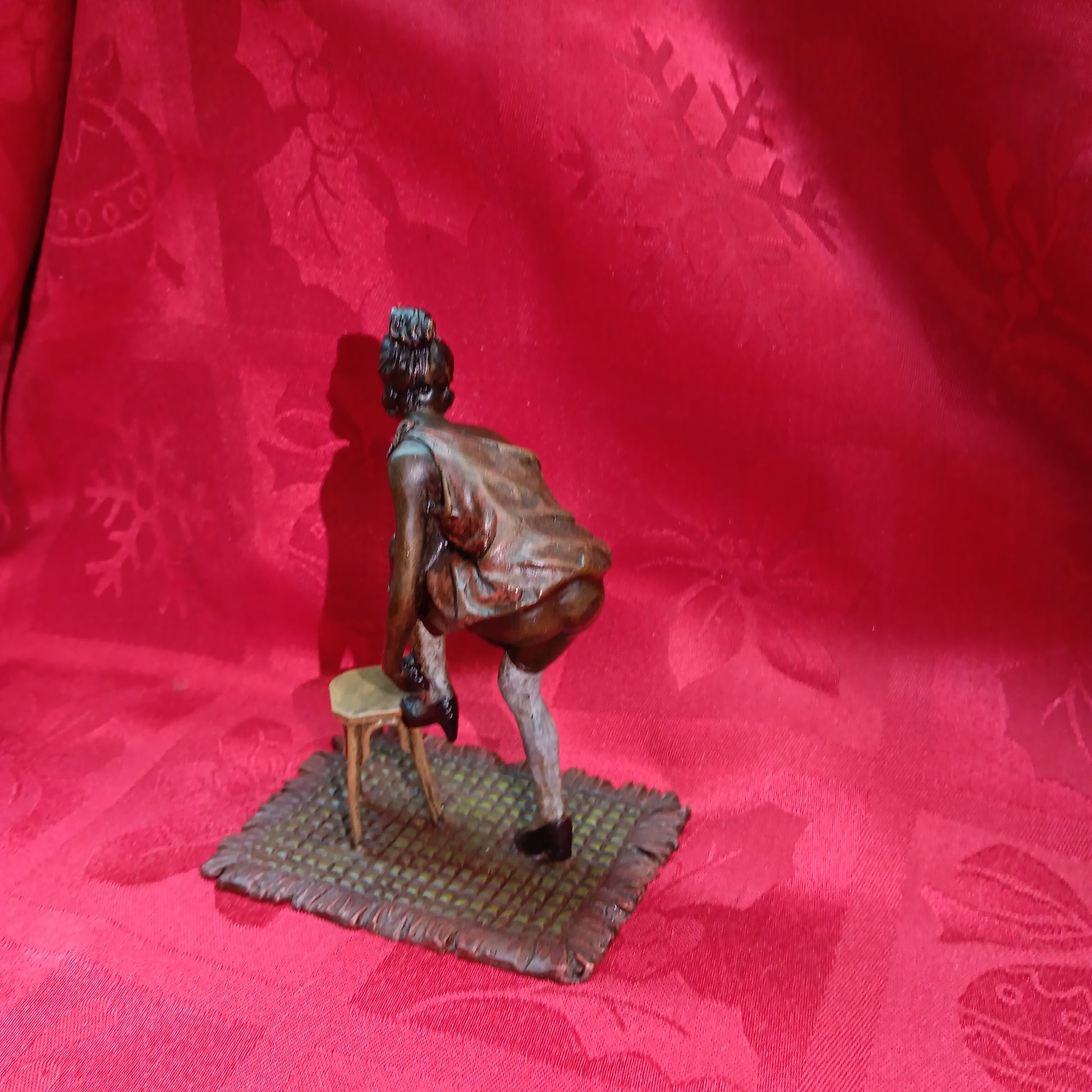 Franz Bergman Vienne Bronze Sexy Women in Dress statue-Jantiques LLC.