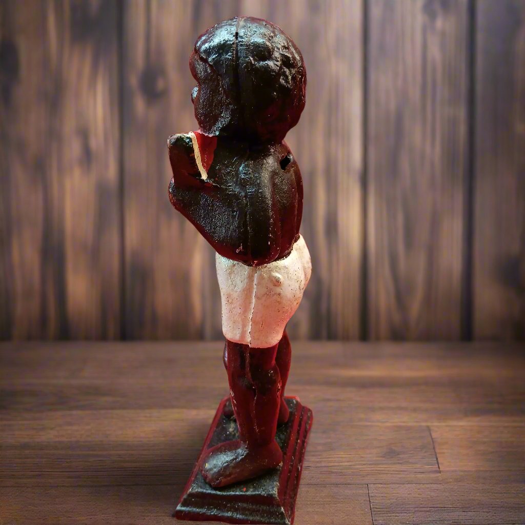 Americana Cast Iron Bank - Americana Boy Eating Watermelon-Jantiques LLC.