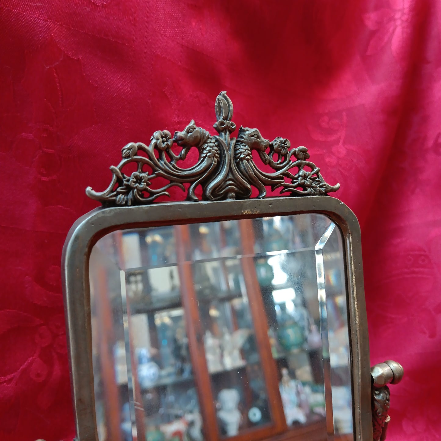 Bronze Mirror - Porcelain and Bronze Mirror-Jantiques LLC.