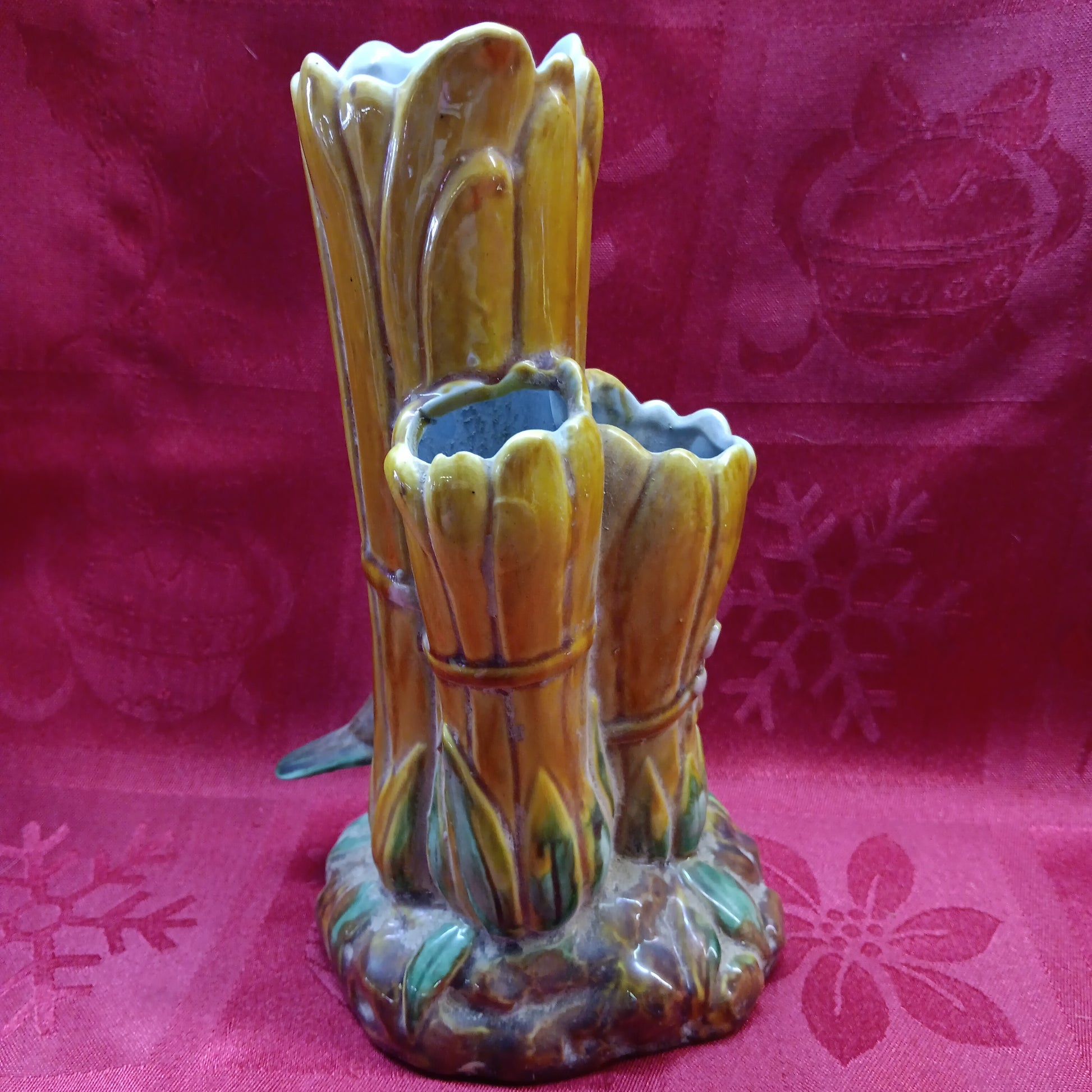 Fitz Floyd Majolica Blue Bird Bud Vase-Jantiques LLC.