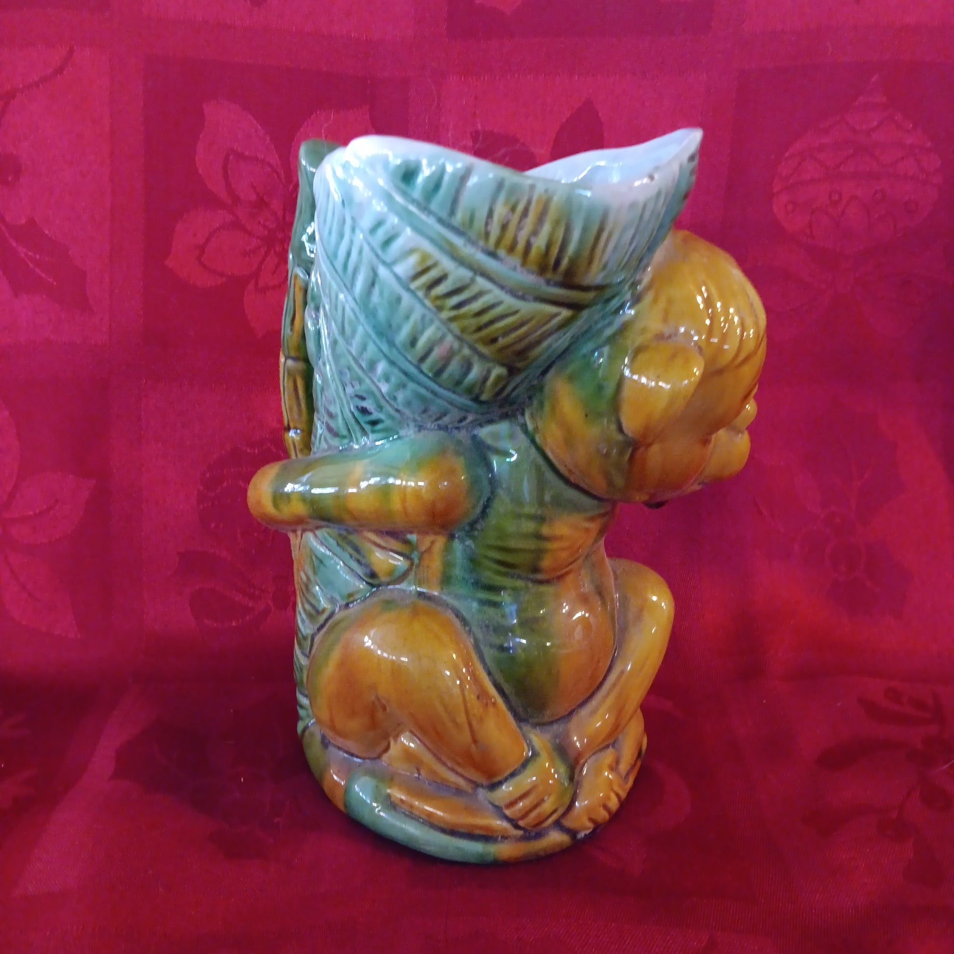 Majolica Monkey Pour Pitcher-Jantiques LLC.