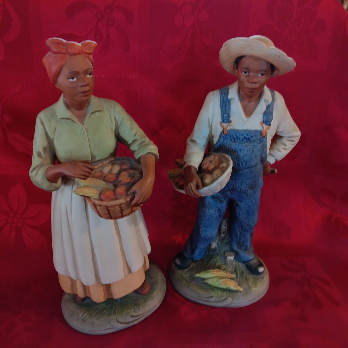 Homco Home Porcelain Figurines African American Farmers-Jantiques LLC.