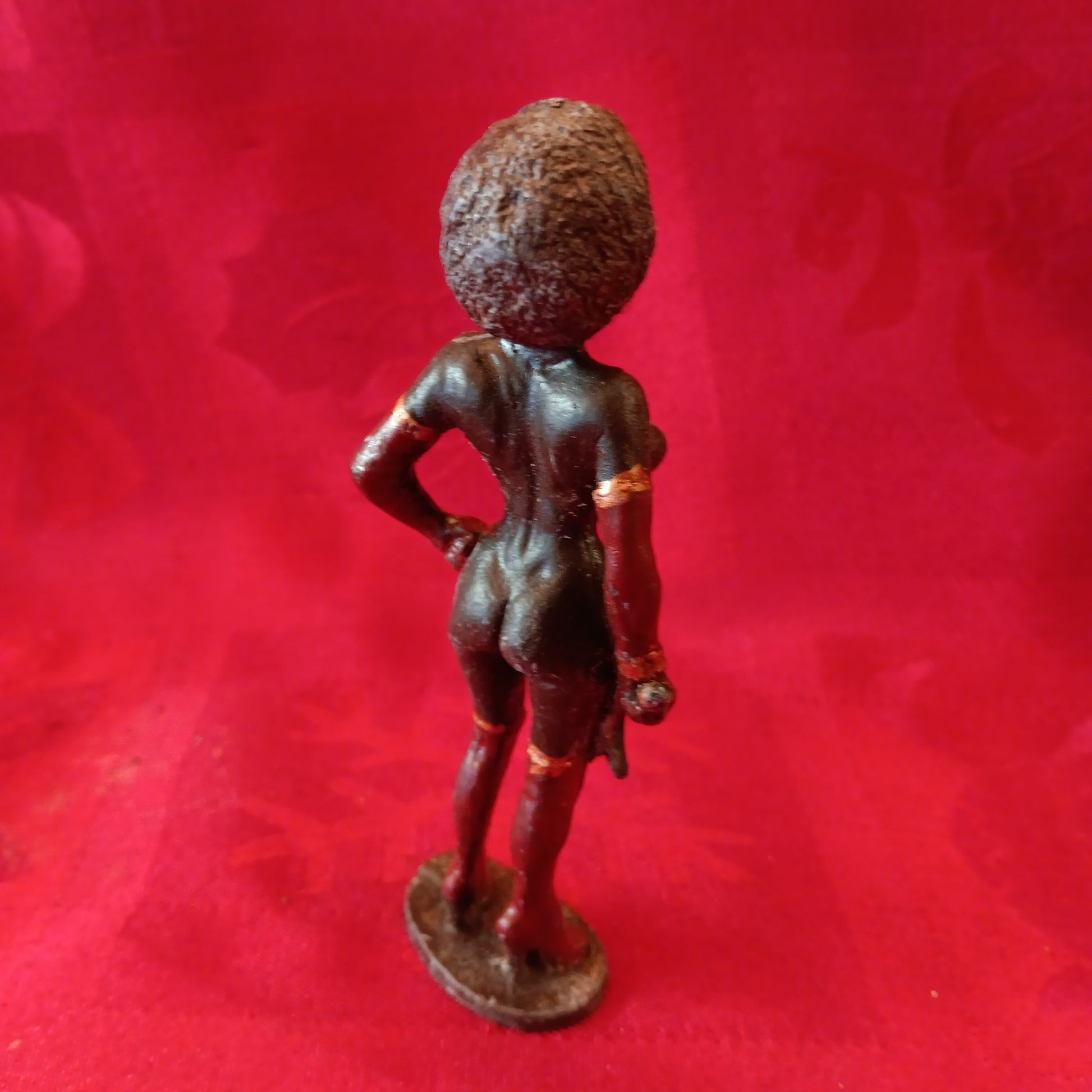 Lead Erotic Black Americana Afro Woman with Mini Whip-Jantiques LLC.