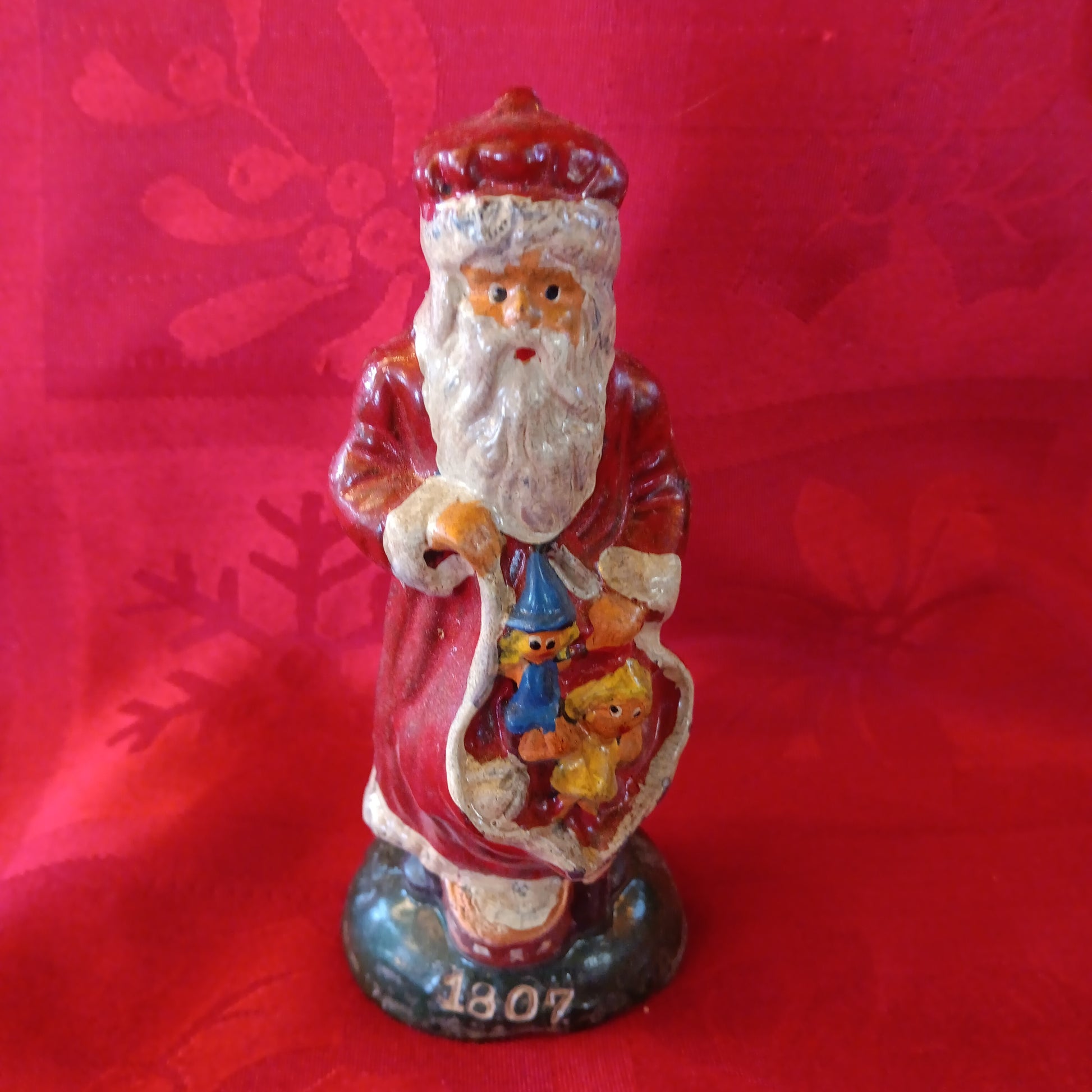 Lead Red Santa Claus 1807-Jantiques LLC.