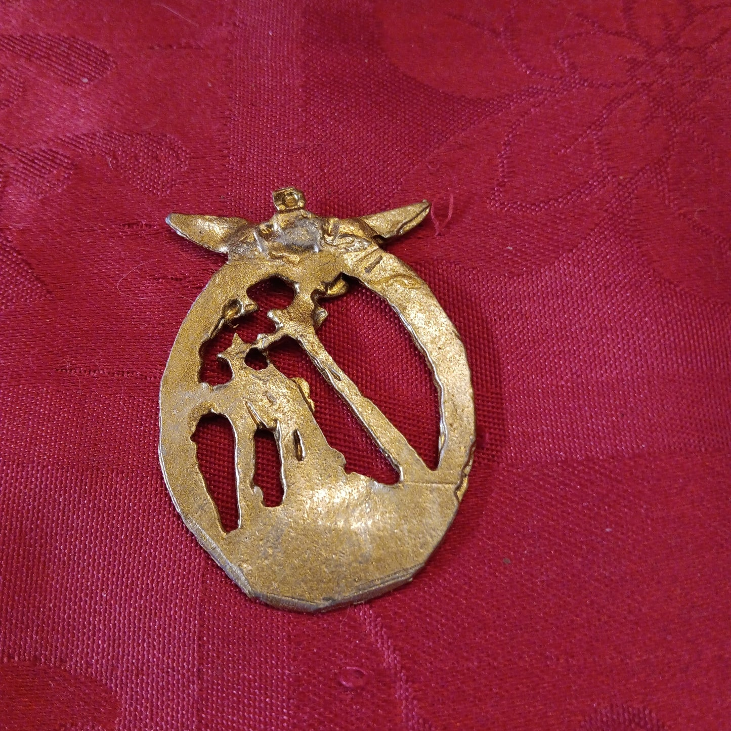 Lead WWII Natzi Eagle Swastika Pendant Badge-Jantiques LLC.