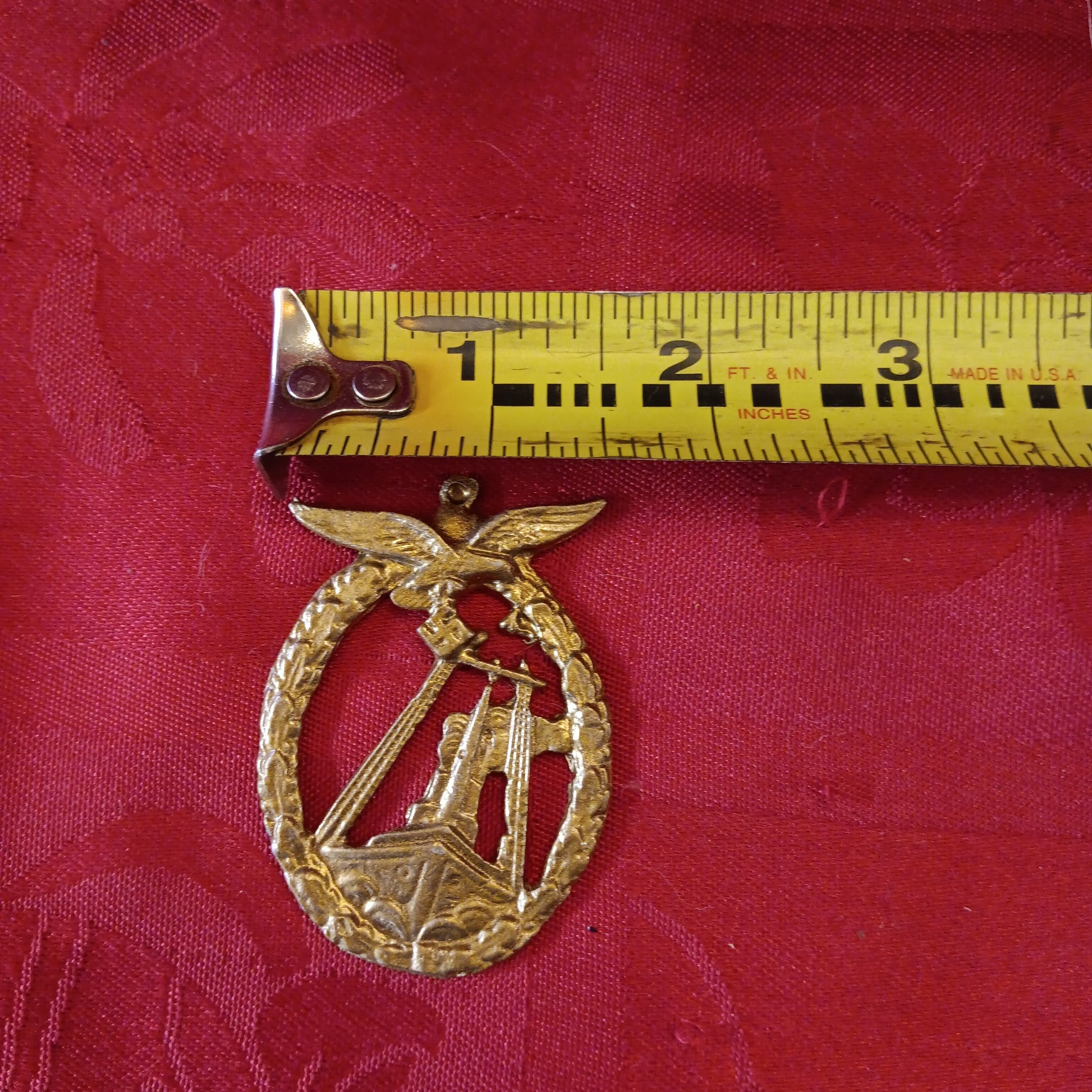 Lead WWII Natzi Eagle Swastika Pendant Badge-Jantiques LLC.