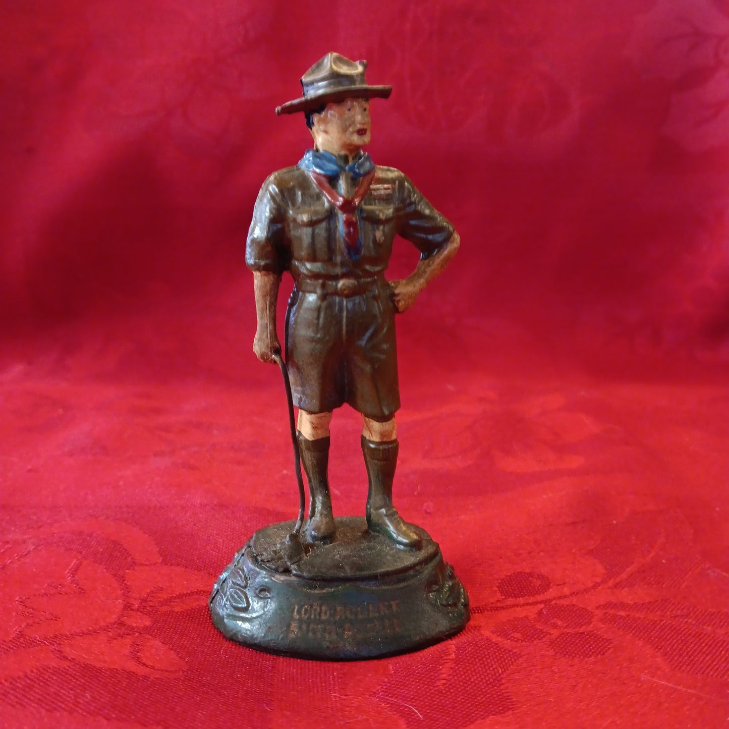 Lead Lord Robert Baden-Powell with whip-Jantiques LLC.