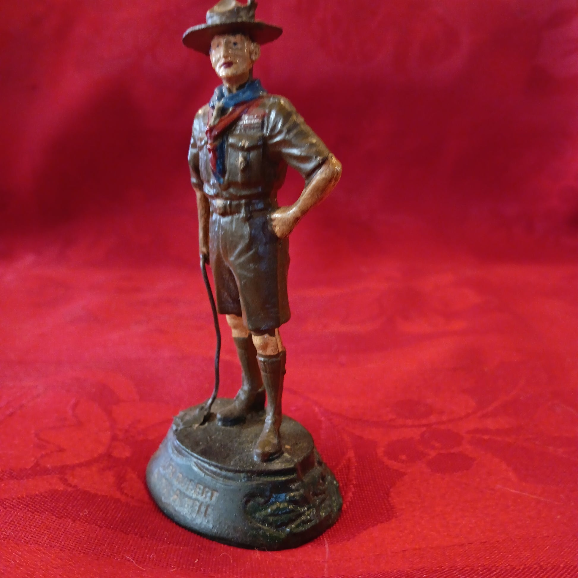 Lead Lord Robert Baden-Powell with whip-Jantiques LLC.